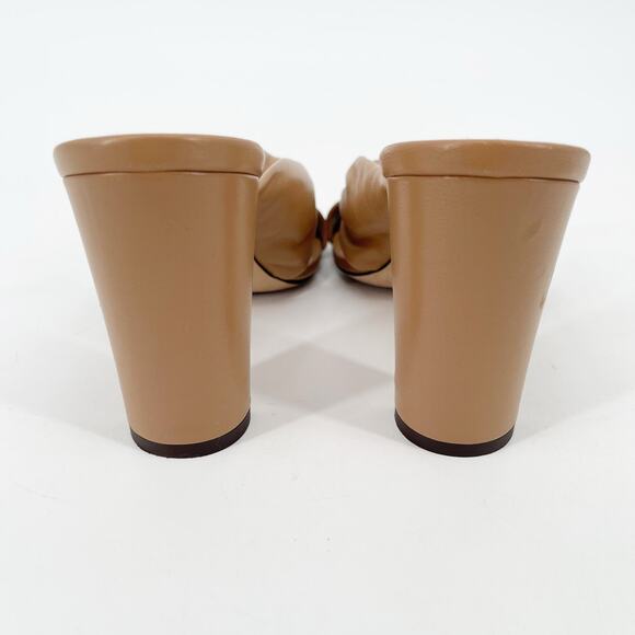 Jimmy Choo Avenue 85 Beige Tan Leather Knotted Block Heel Slide Sandals IT 39 - Picture 9 of 12